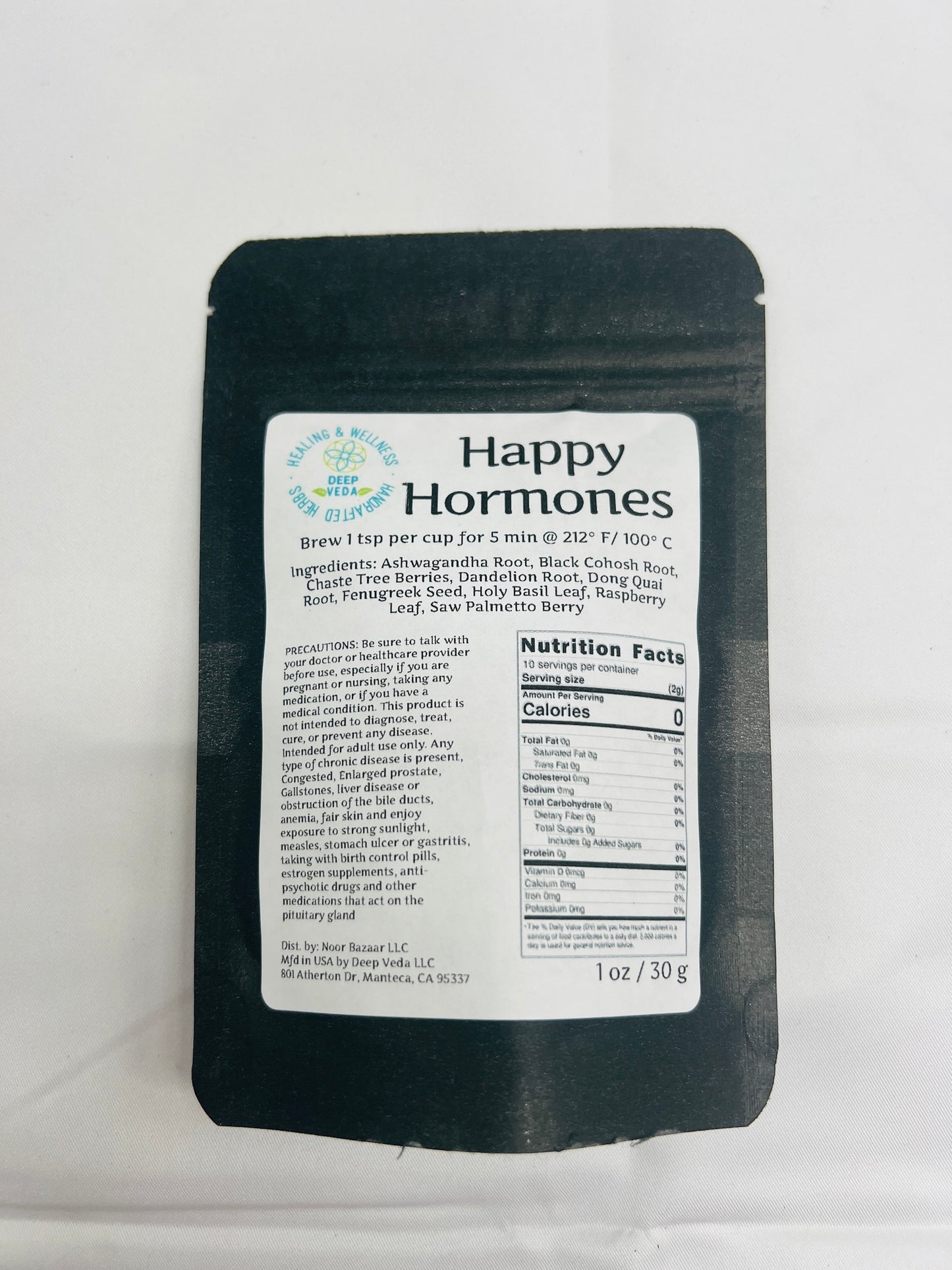 Happy Hormones 1 oz Hand-blended herbal blend that improves hormonal imbalance to restore body and mind.