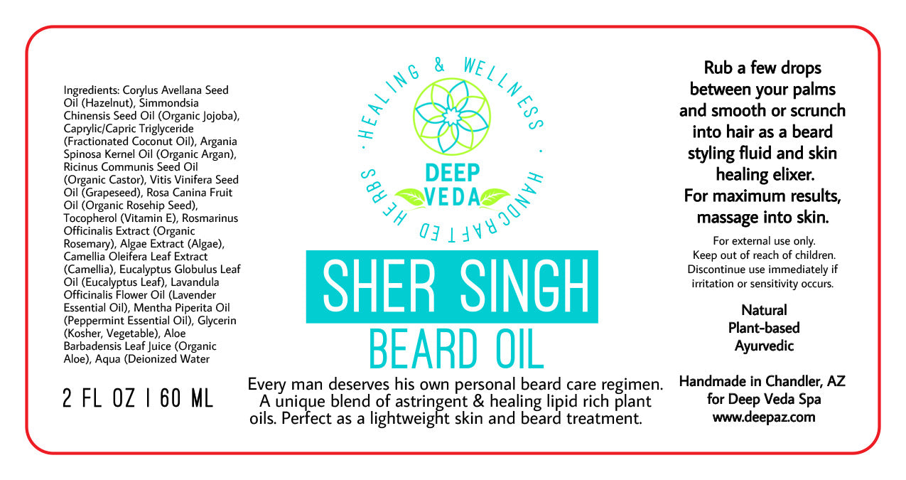 Sher Singh Beard Oil - Healing smoothing and soothing beard and face oil elixir